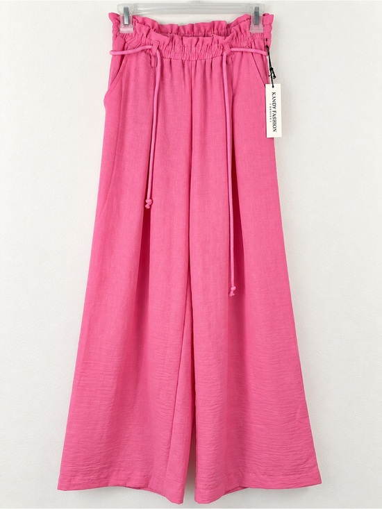 Haute Monde Pants - Haute Monde Hot Pink Wide-Leg Drawstring Sweatpants
